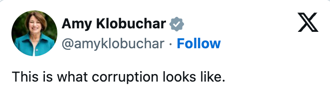Profile of a person with a tweet stating, "This is what corruption looks like."