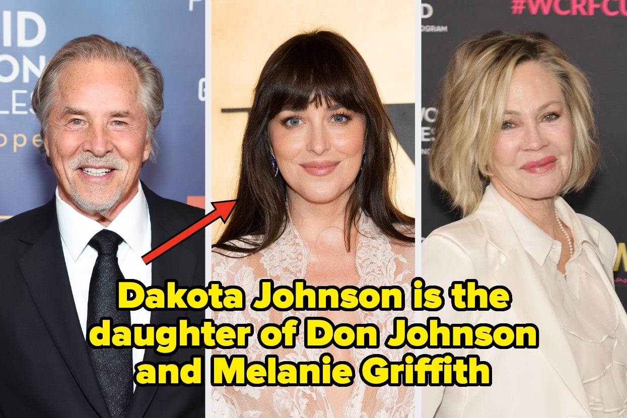 Don Johnson in a suit vs Dakota Johnson in a lace dress vs Melanie Griffith in a suit