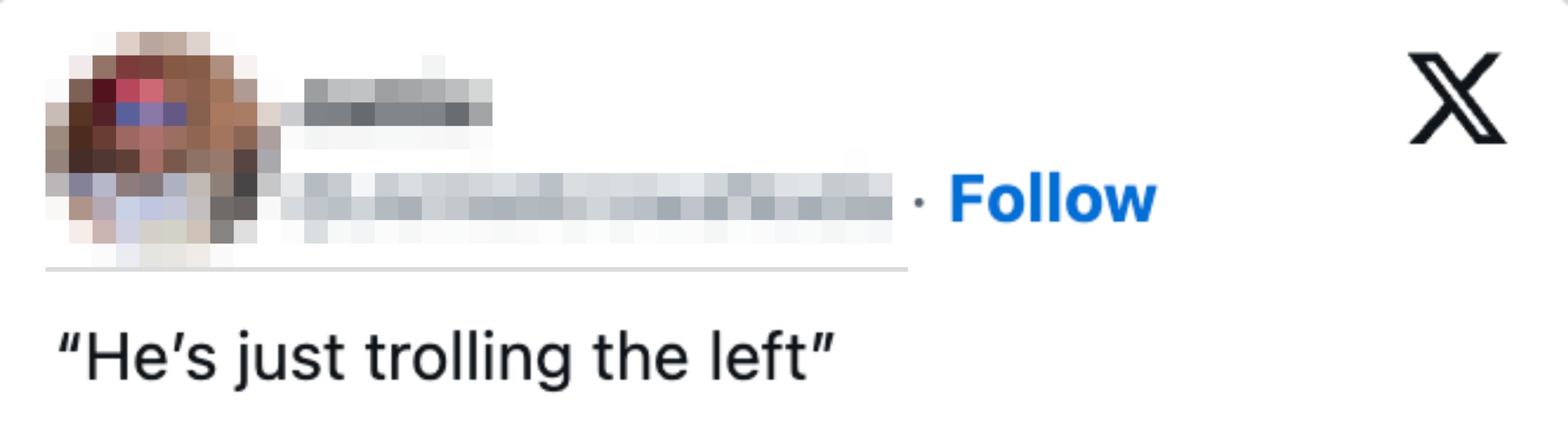Tweet by Jamie: "He's just trolling the left."