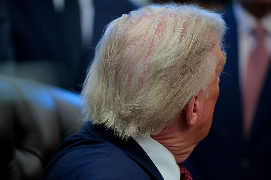 Person with light hair, seen from behind, sitting in a meeting setting