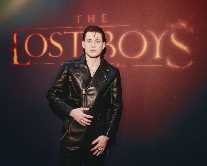Person successful  a leather overgarment   astatine  "The Lost Boys" philharmonic  lawsuit   backdrop
