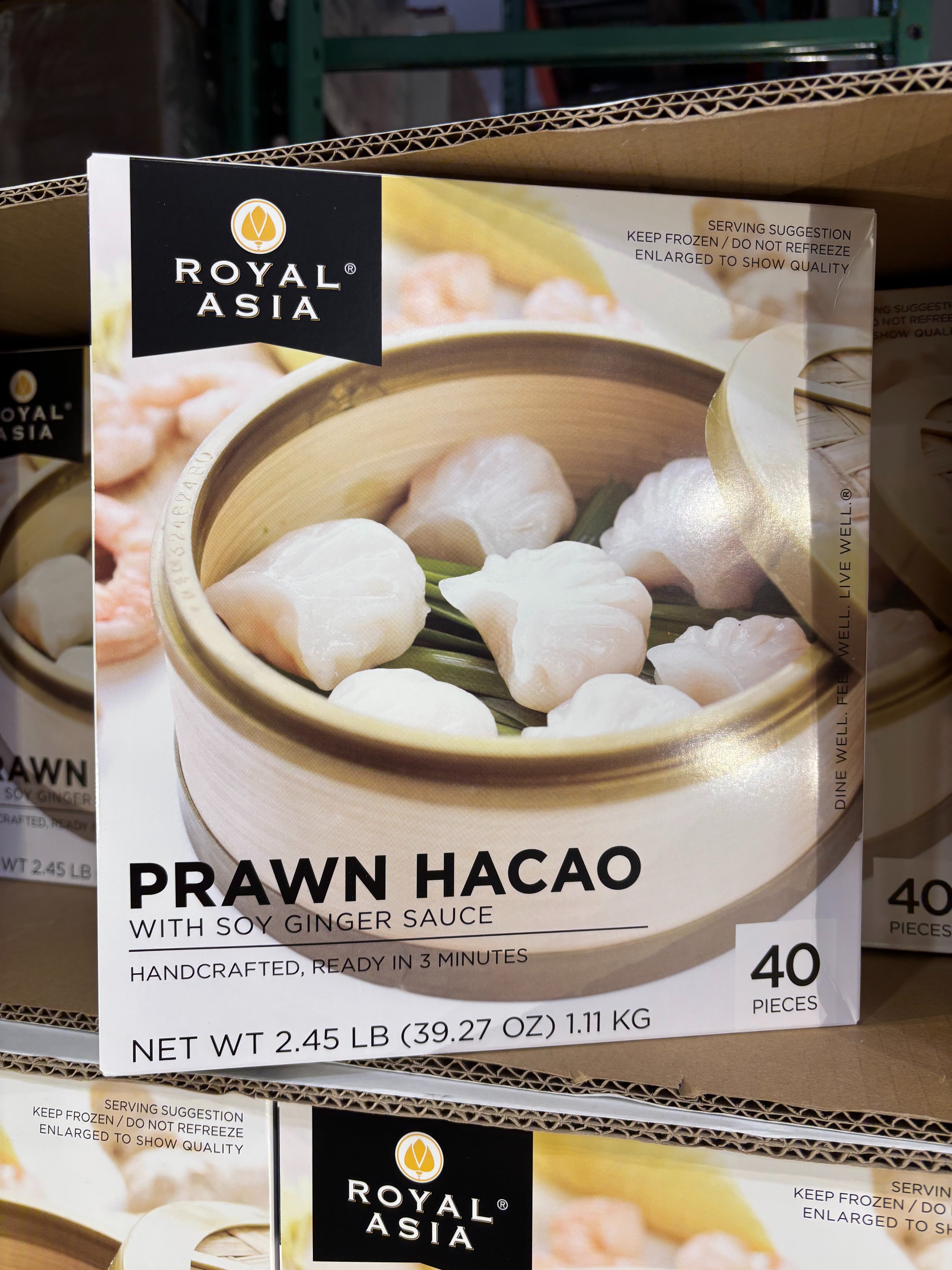 Box of shrimp dumplings