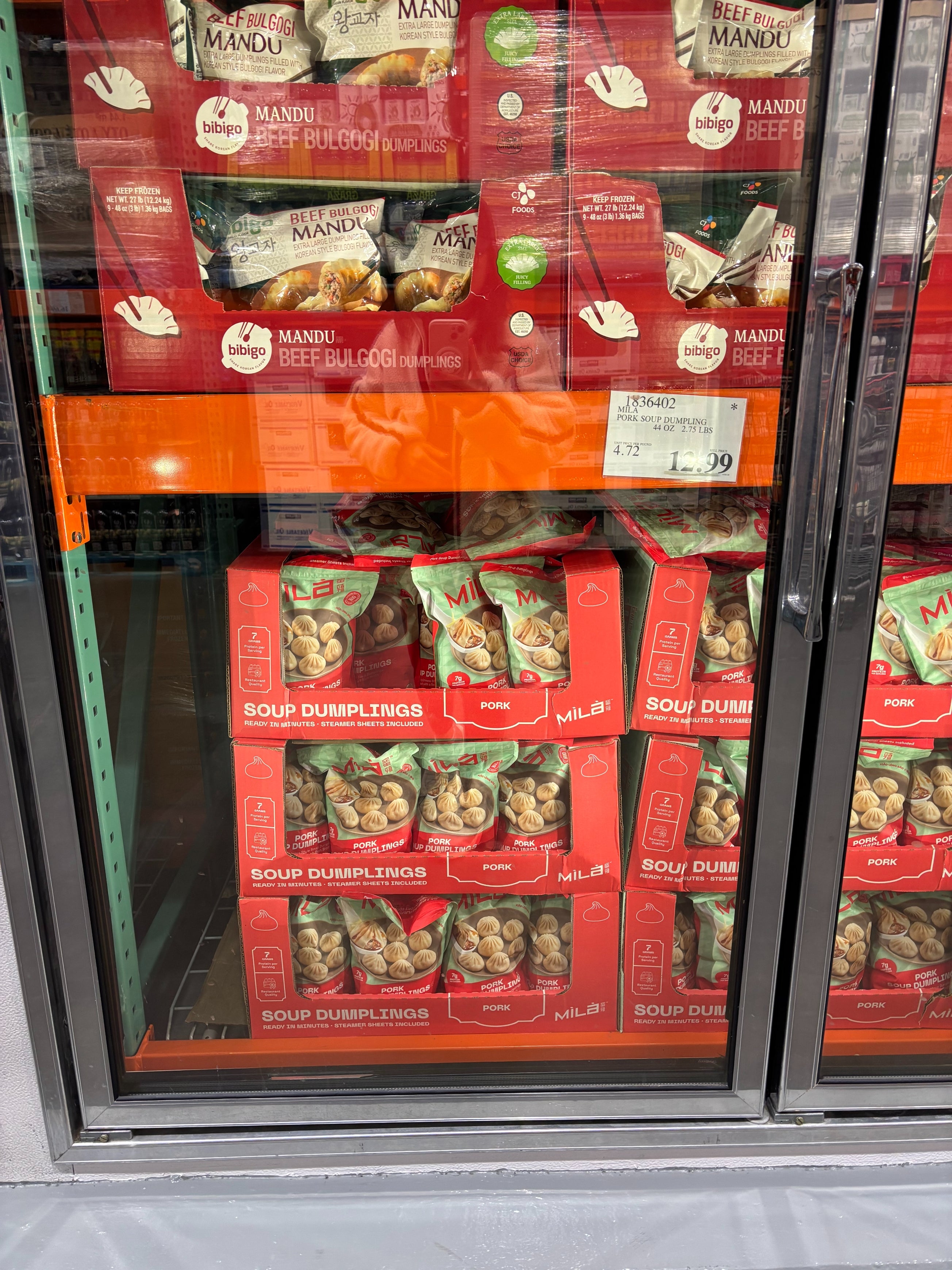 Freezer conception  with bags of dumplings
