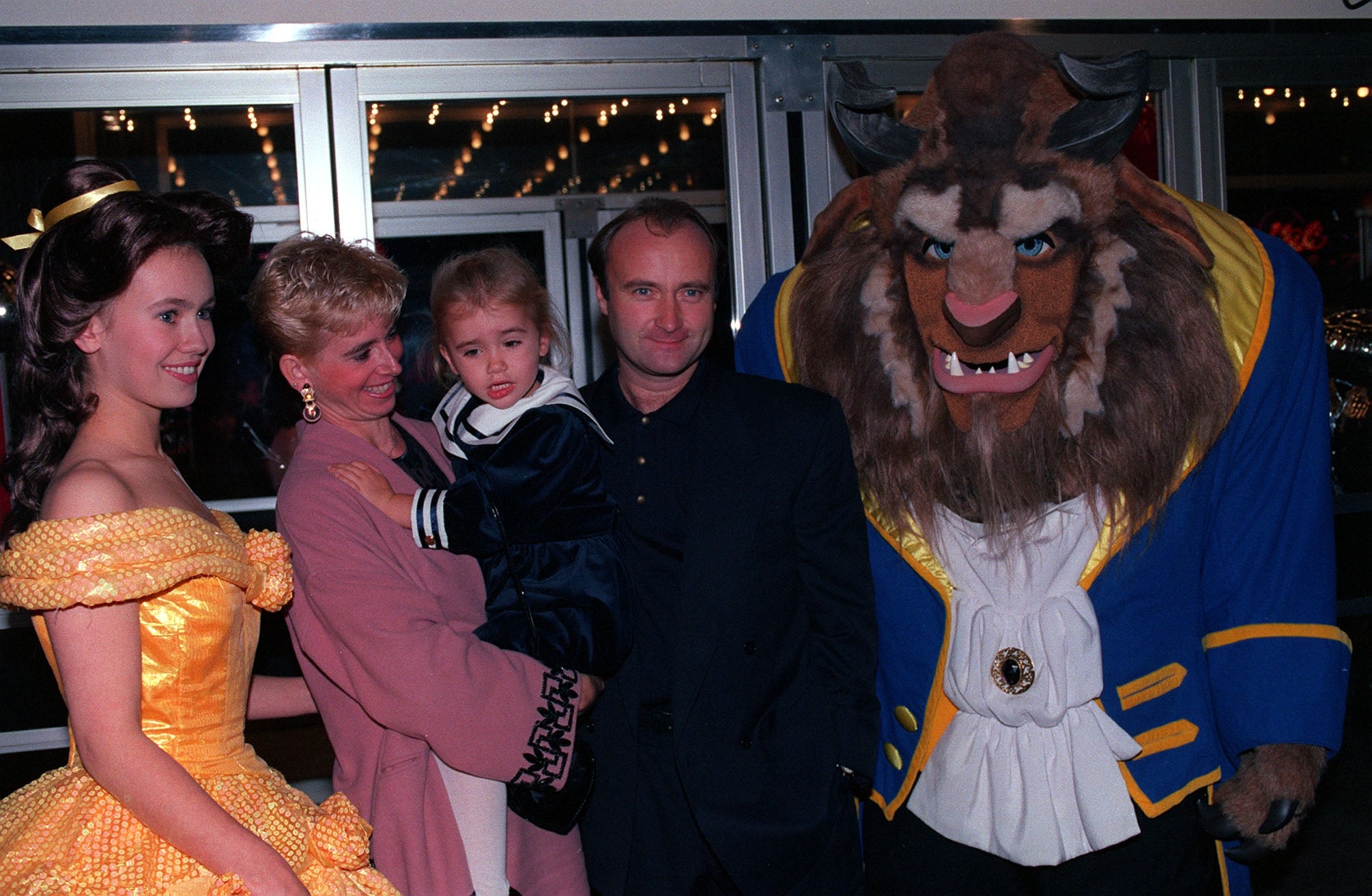 Phil Collins and his household airs with characters from Beauty and the Beast