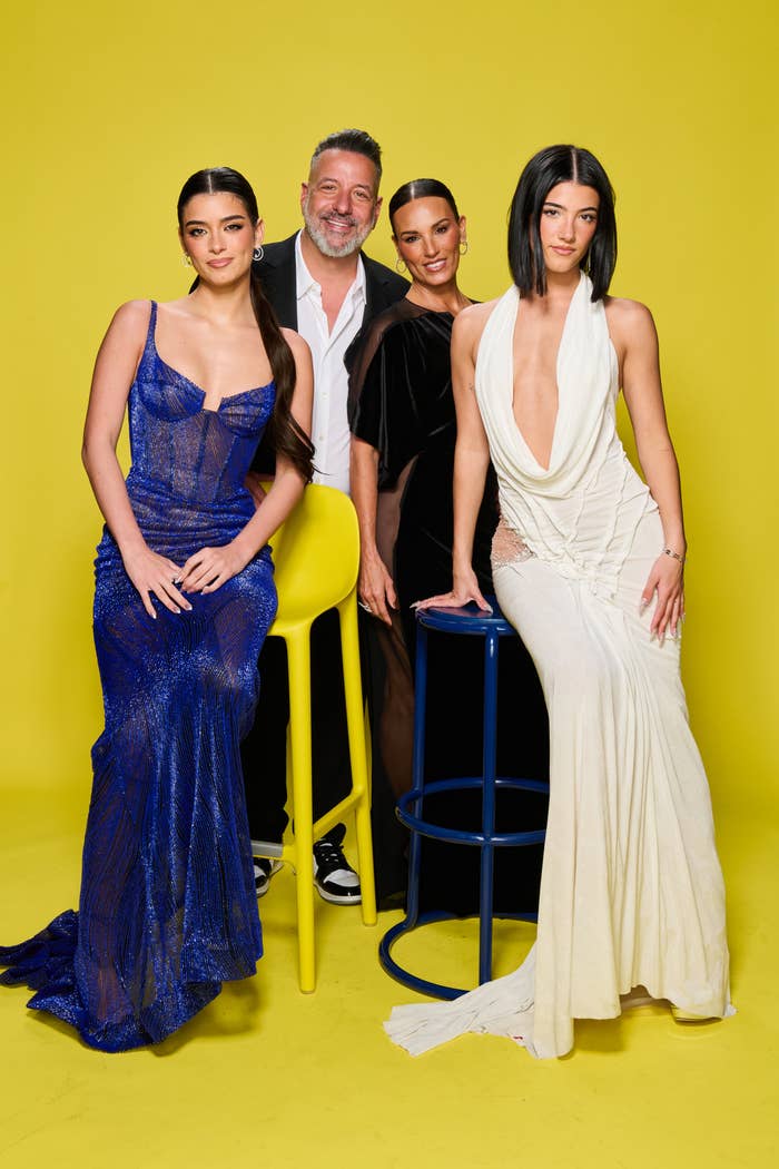 The D'Amelio family pose in elegant outfits