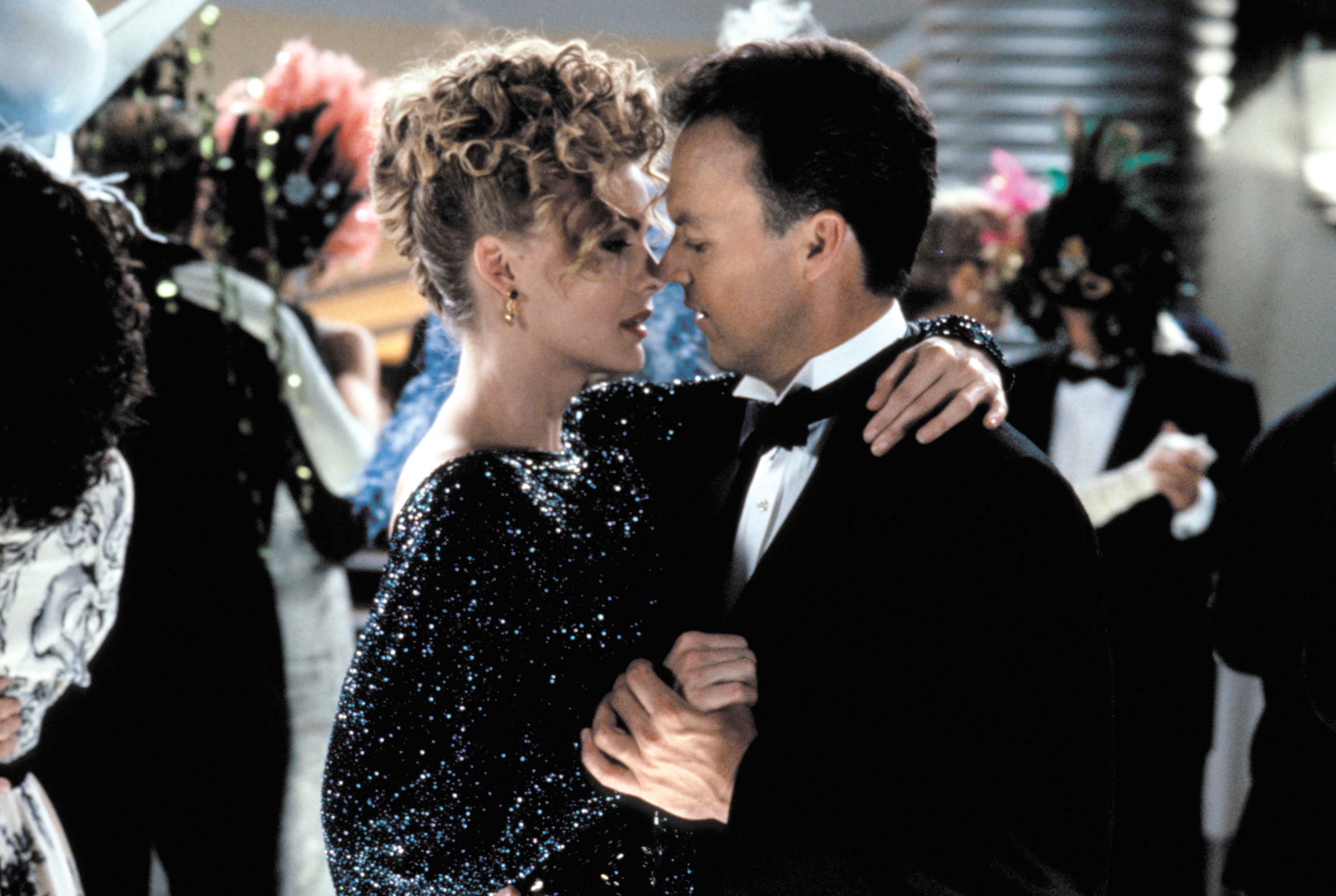 American actors Michelle Pfeiffer and Michael Keaton on the set of Batman Returns, directed by Tim Bruton.