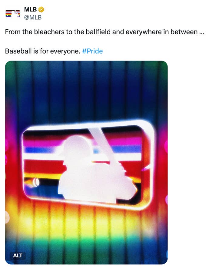  "Baseball is for everyone. #Pride"