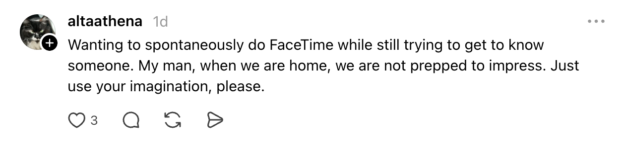 Postingan media sosial dengan lucu membahas panggilan FaceTime yang tidak siap dalam suatu hubungan