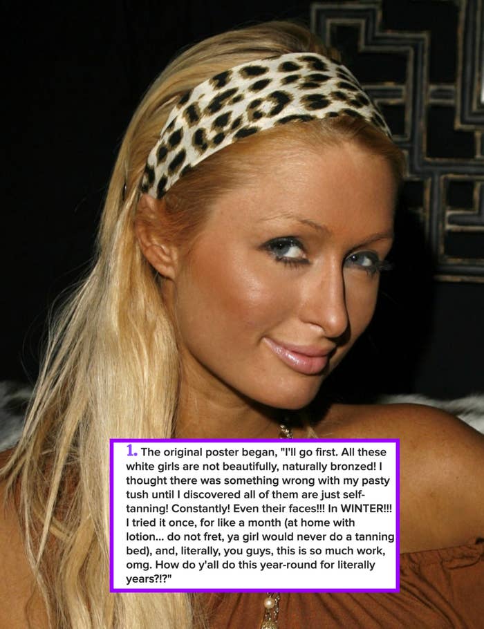 Person with long hair wearing an off-shoulder top and leopard-print headband, styled glamorously