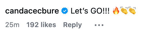 "Let's GO!!!" with occurrence and clapping emojis. 192 likes