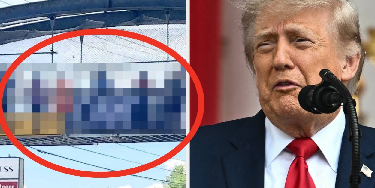 Viral Anti-Trump Sign Hung Over Busy Street