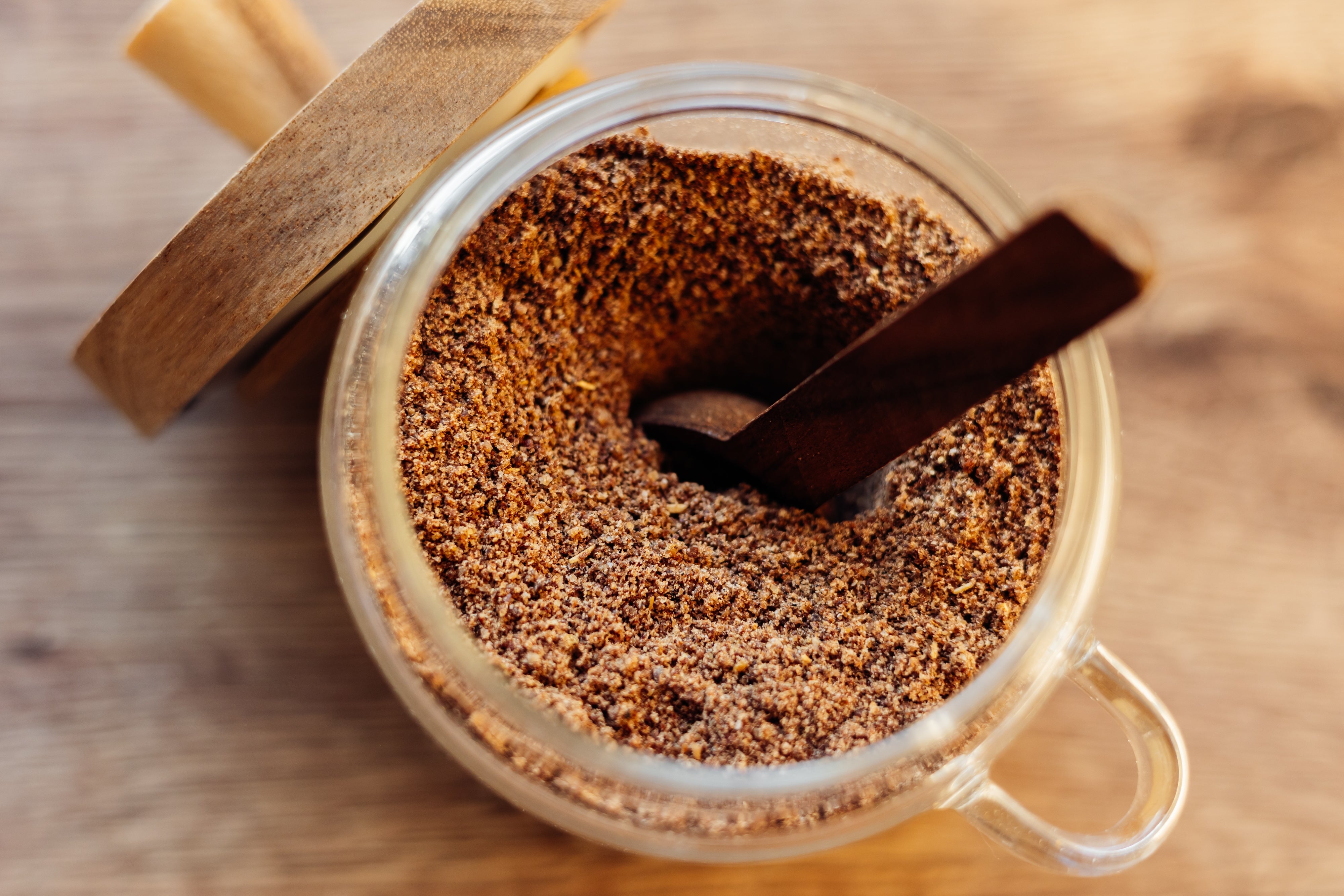 A solid  of crushed  flax seed