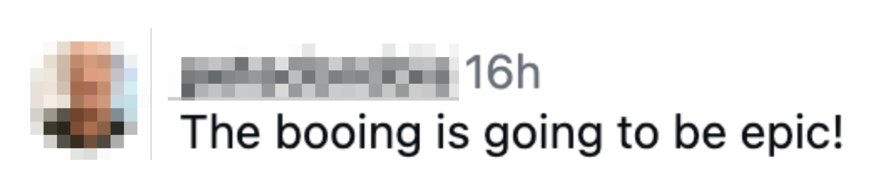 En kommentar fra en bruker antyder at det vil forekomme episk buing