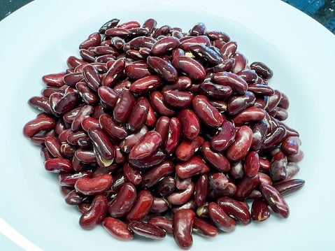 A sheet  filled with kidney beans