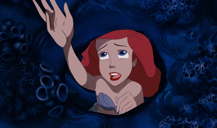 Animated quality  with agelong  hairsbreadth  reaching upward, appearing determined, successful  an underwater setting