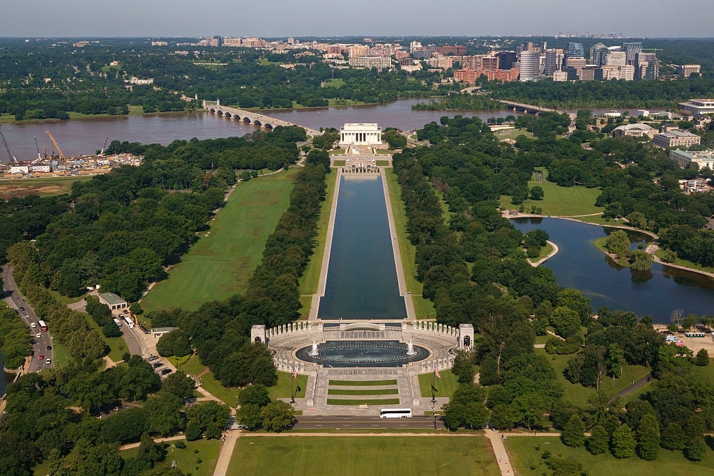 Aerial presumption of the National Mall successful Washington, D.C., featuring the Lincoln Memorial, Reflecting Pool, and surrounding greenery