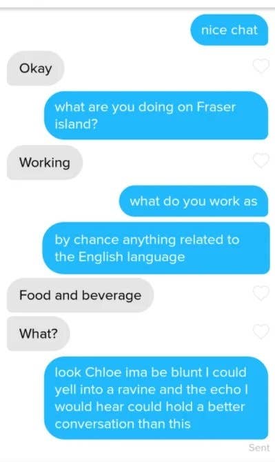 One asks astir  the other’s job, starring  to humorous banter astir  connection  skills
