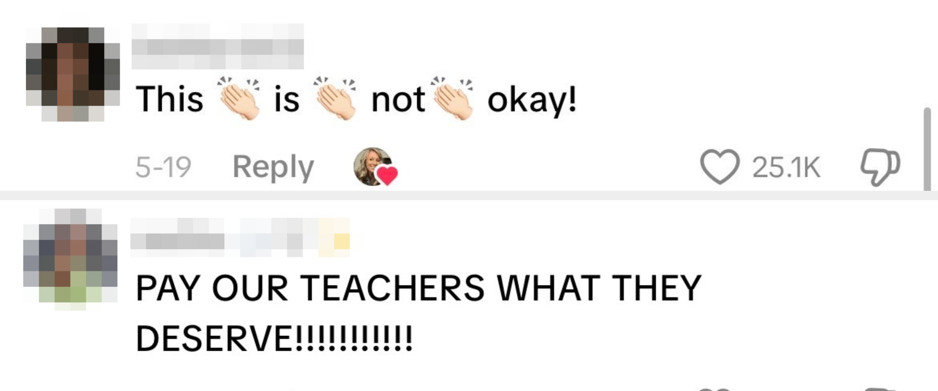 Comment says, "This ? is ? not ? okay!" with 25.1K likes
