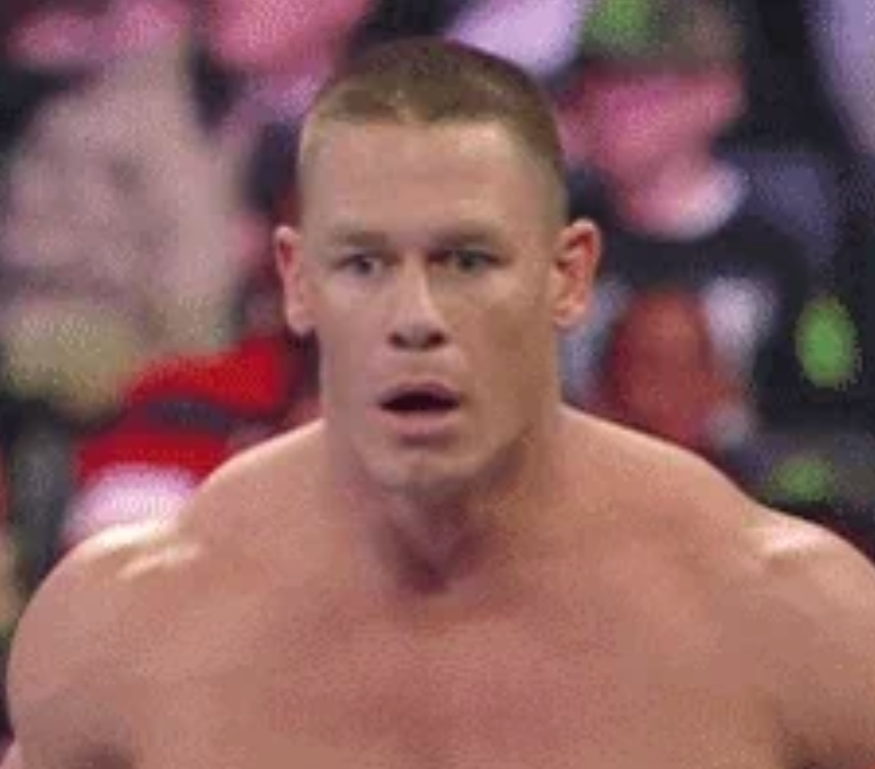 Person with a amazed expression, lasting shirtless successful a crowded indoor setting