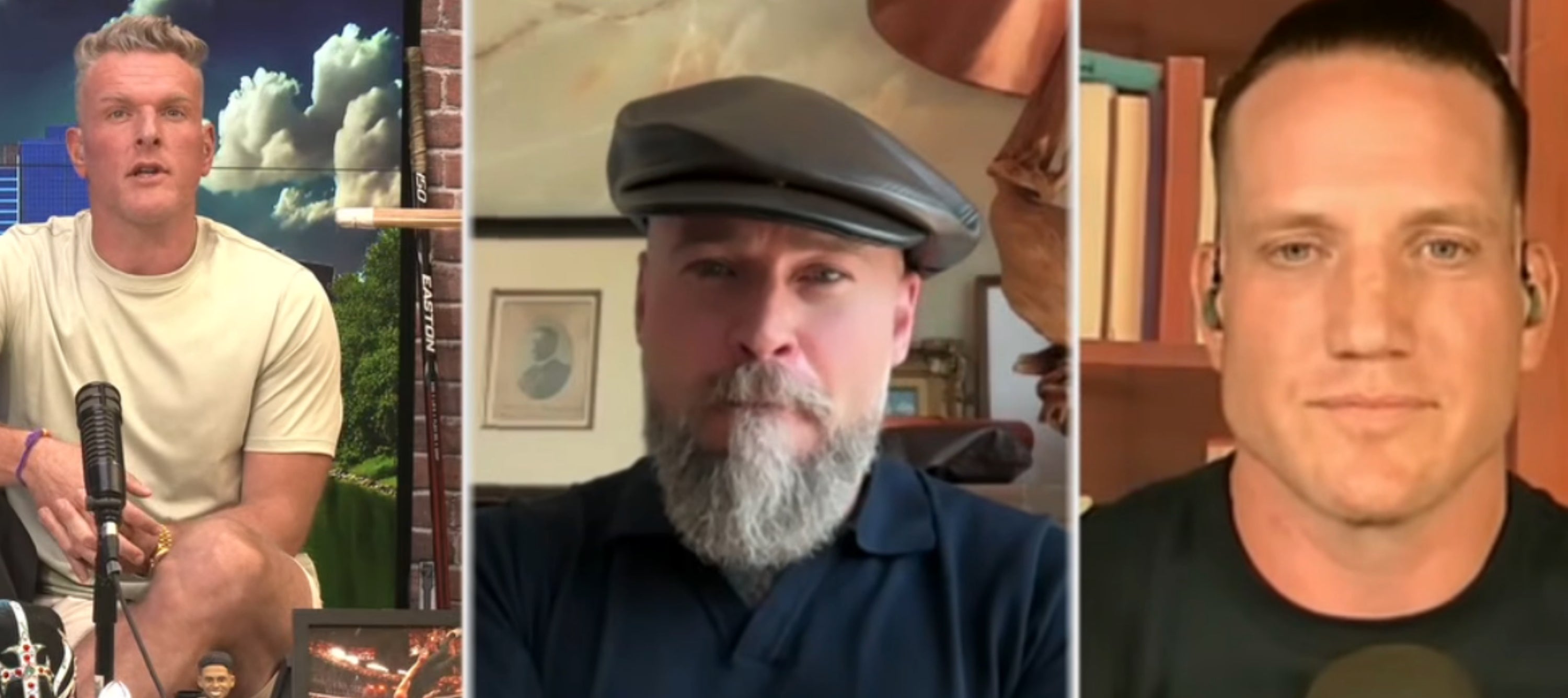 Three radical are connected a video call. The archetypal wears casual clothes, the 2nd has a beard and cap, and the 3rd is successful a plain shirt, each appearing successful a workplace setup