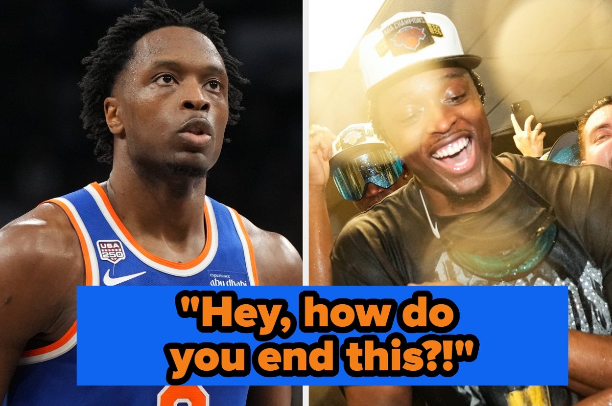 OG Anunoby Accidentally Went Live During The Knicks Locker Room Celebration, And His Reaction Was Hilariously Relatable