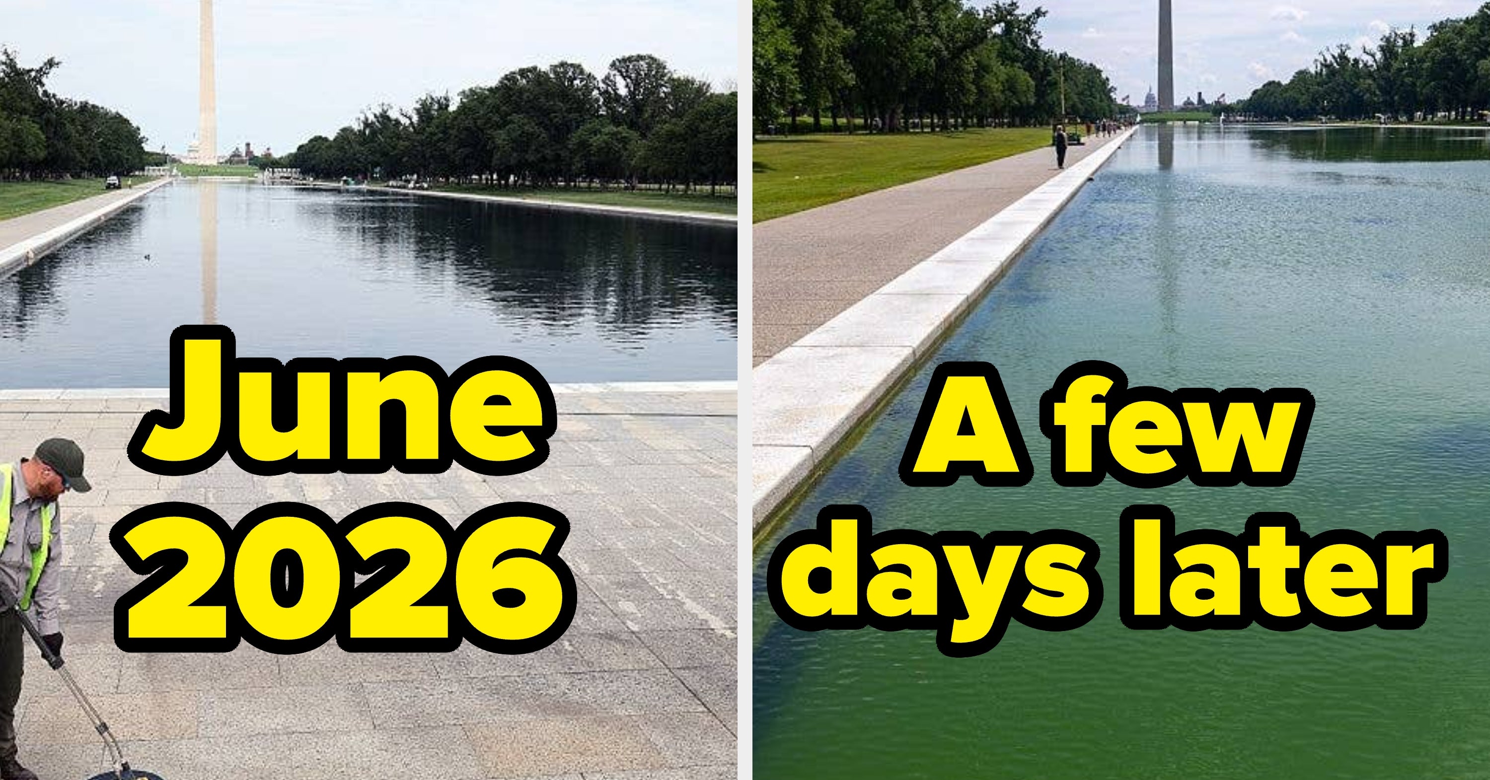The Reflecting Pool Just Changed Colors And I Definitely Don't Think Trump Was Expecting That