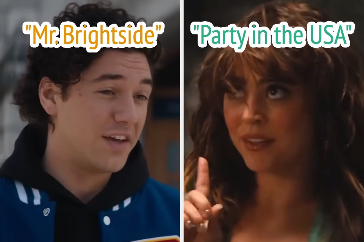 Garret labeled "Mr. Brightside" and Allie labeled "Party in the USA."