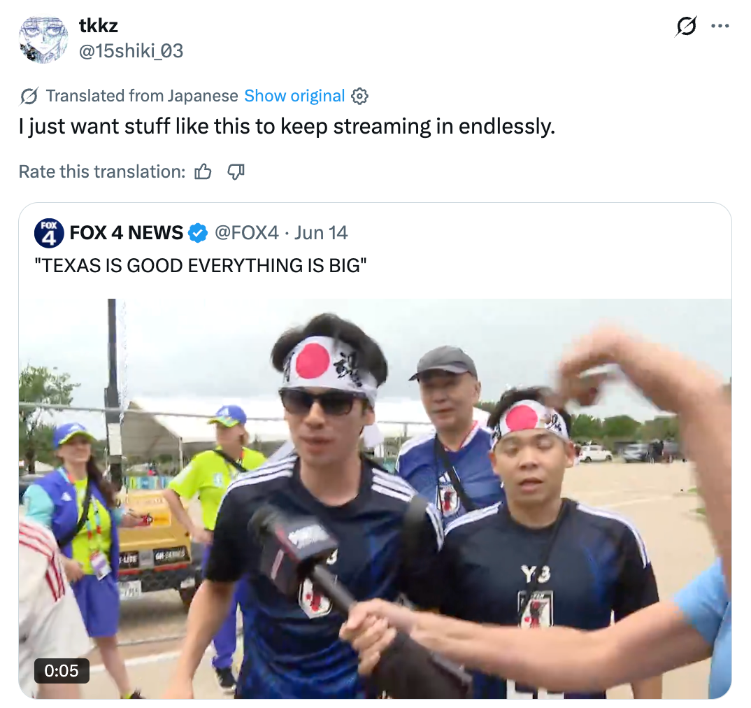 People successful headbands and jerseys are celebrating outdoors. A tweet supra states, "I conscionable privation worldly similar this to support streaming successful endlessly."