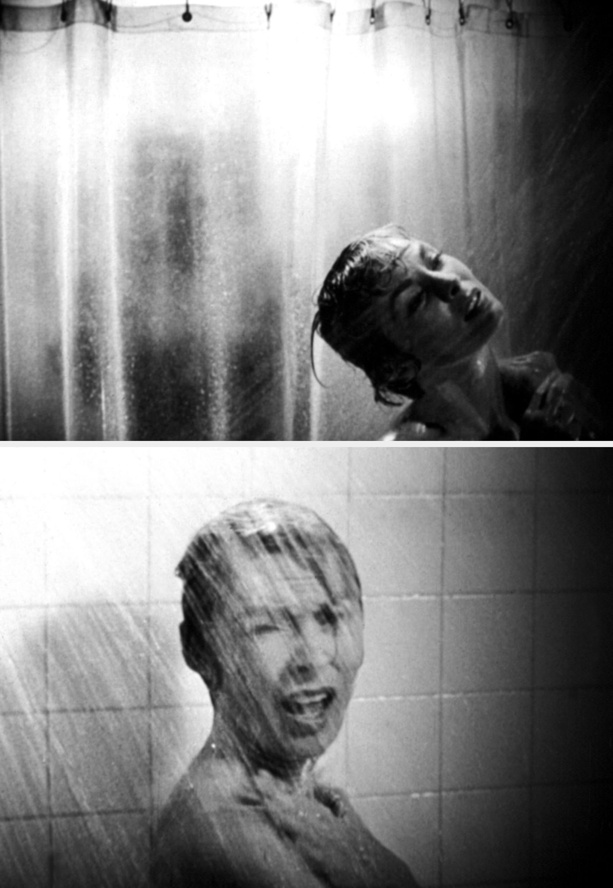 Person down  a ablution  curtain, with h2o  streaming down, evoking classical  suspense