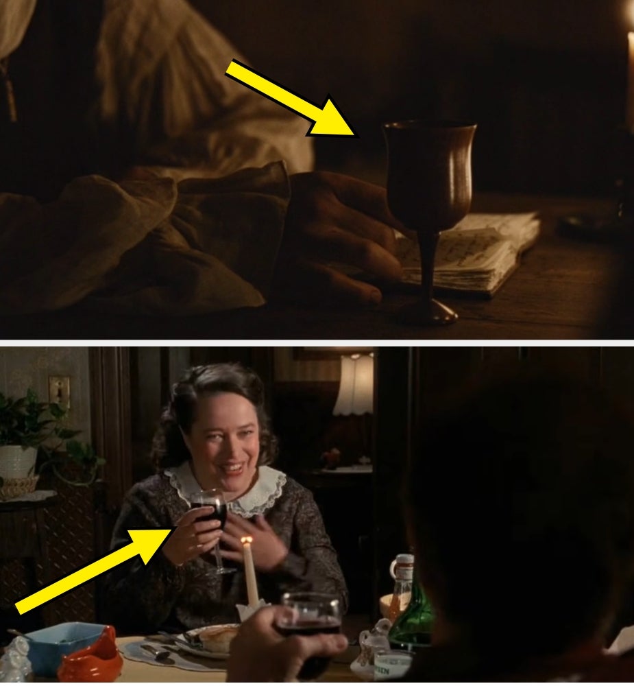 Person holding a goblet successful  a dimly lit setting; different  country   shows a idiosyncratic   joyfully holding a solid  astatine  a meal  table