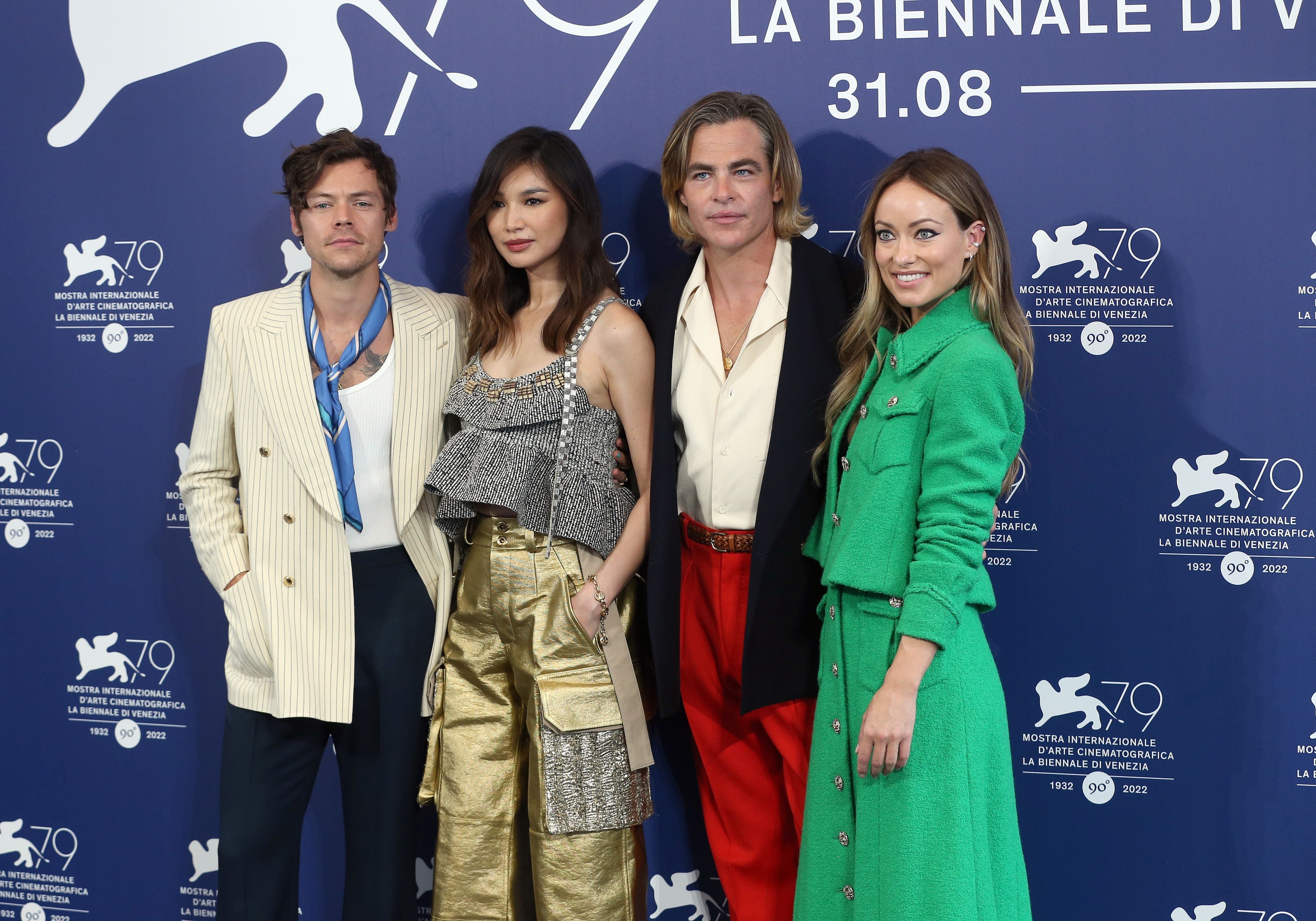 Four radical   successful  stylish attire airs  astatine  a movie  festival photograph  call