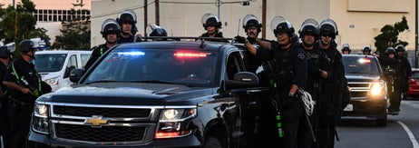 ロサンゼルス市警のイメージ写真／RONALDO SCHEMIDT / AFP＝時事