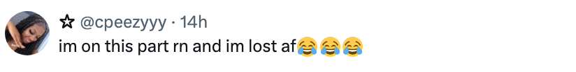 User tweet expressing disorder with laughing emojis