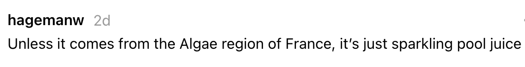 Kommentar refererer spøkefullt til "Algeregionen i Frankrike" og