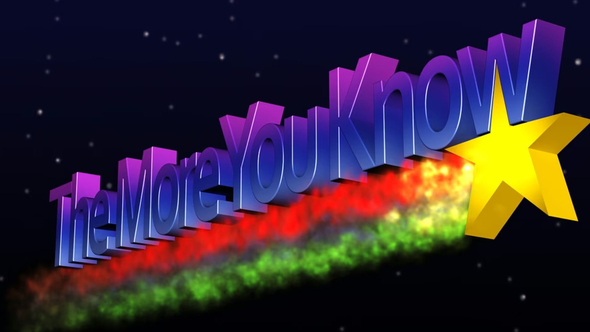 The representation shows the operation "The More You Know" with a prima and colorful way against a nighttime entity background
