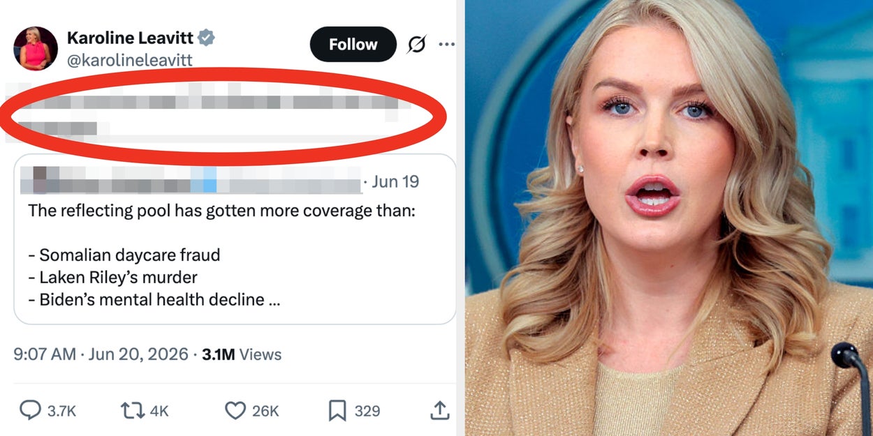 Karoline Leavitt's Reflecting Pool Comment Goes Viral