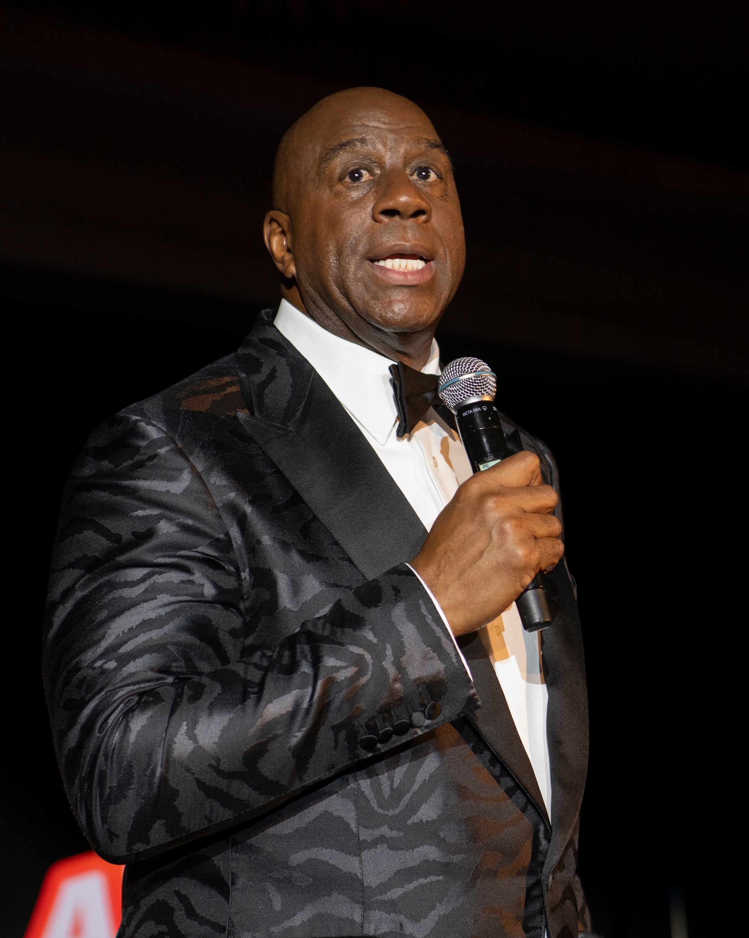 Magic Johnson speaking at an event