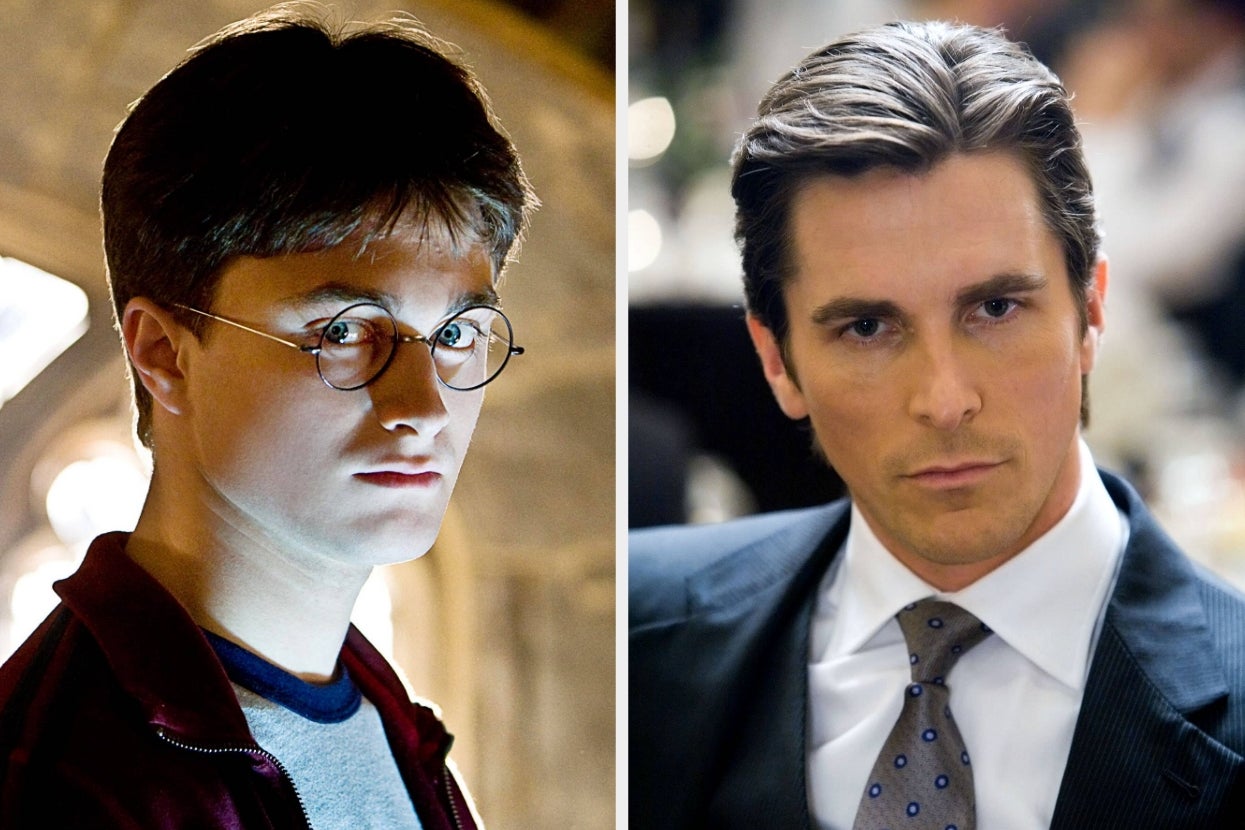 daniel radcliffe in harry potter and christian bale in the dark knight