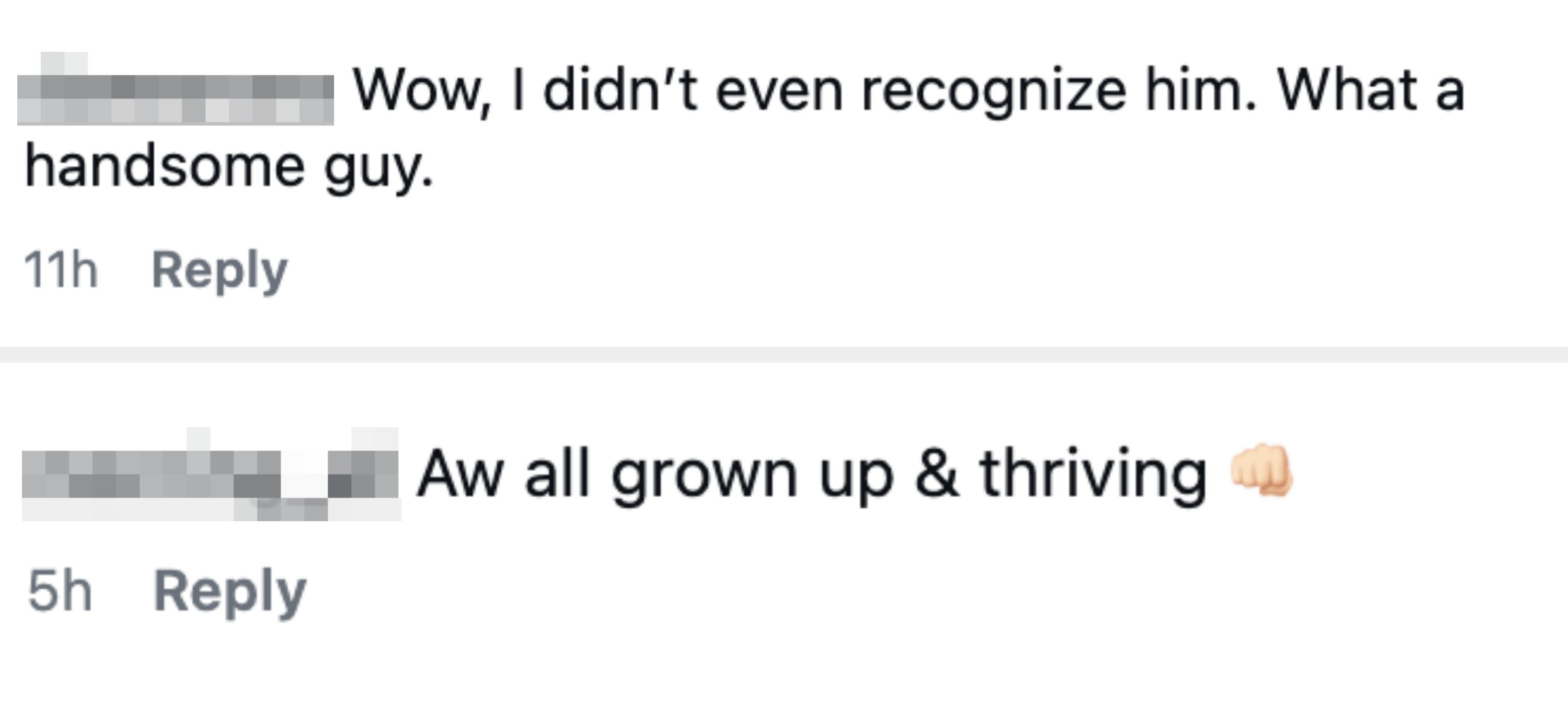  1  noting Collin's handsome appearance, the different   saying helium  is grown up   and thriving