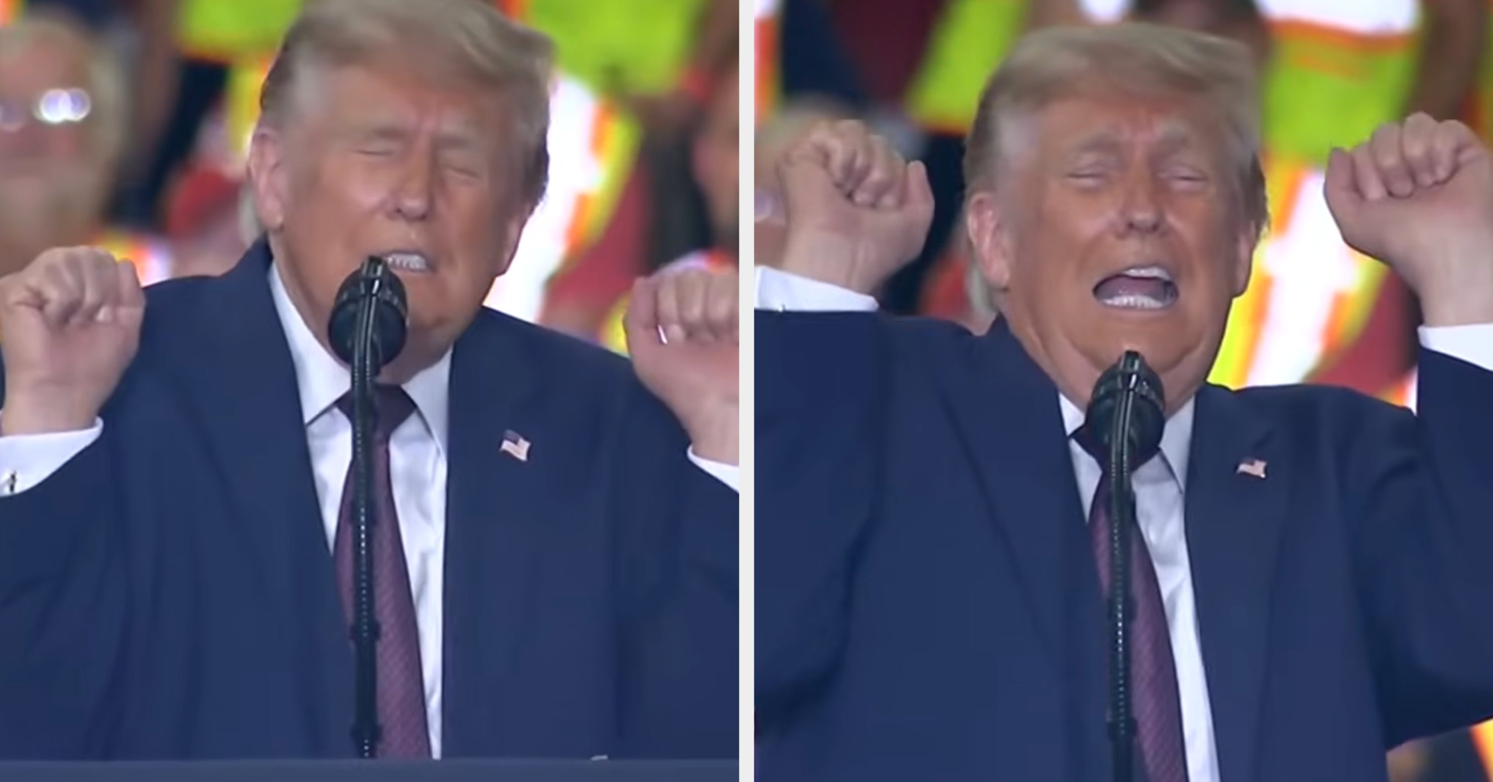 "Unpresidential Behavior": Everyone's Saying The Same Thing About This Viral Clip Of Trump Moaning And Grunting During A Recent Speech, And The Secondhand Embarrassment Literally Makes Me Want To Rip My Skin Off And Dunk It In Bleach