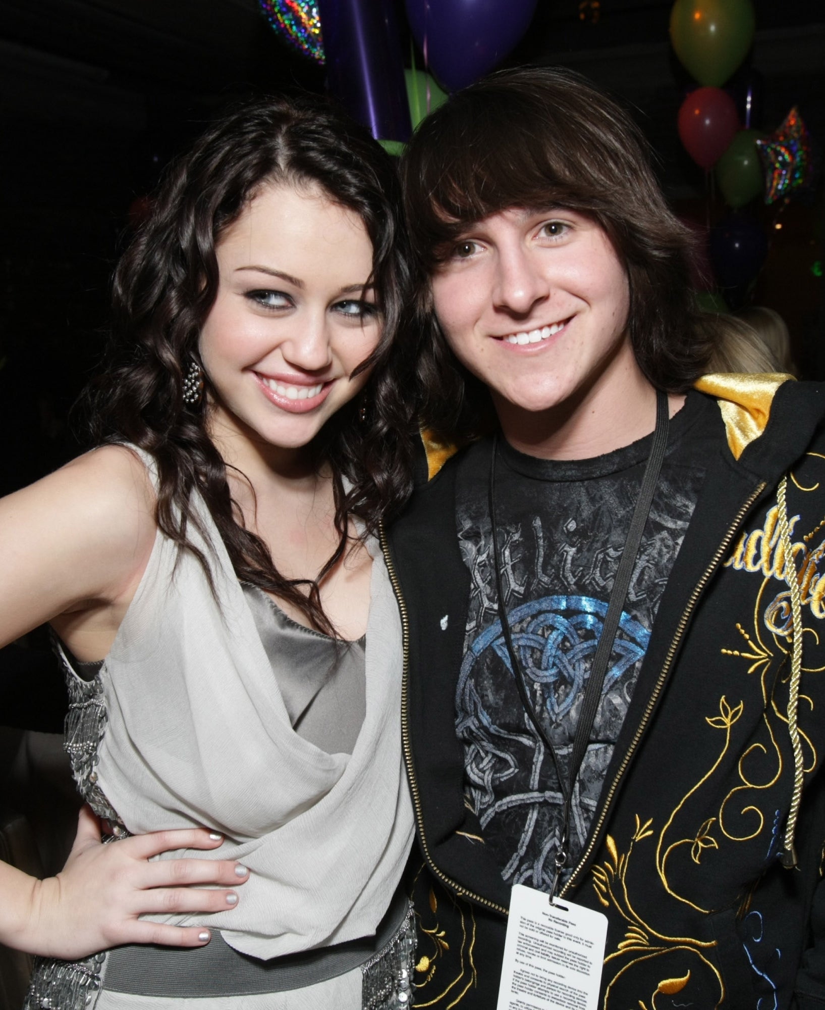 Miley and Mitchel at a throwback event