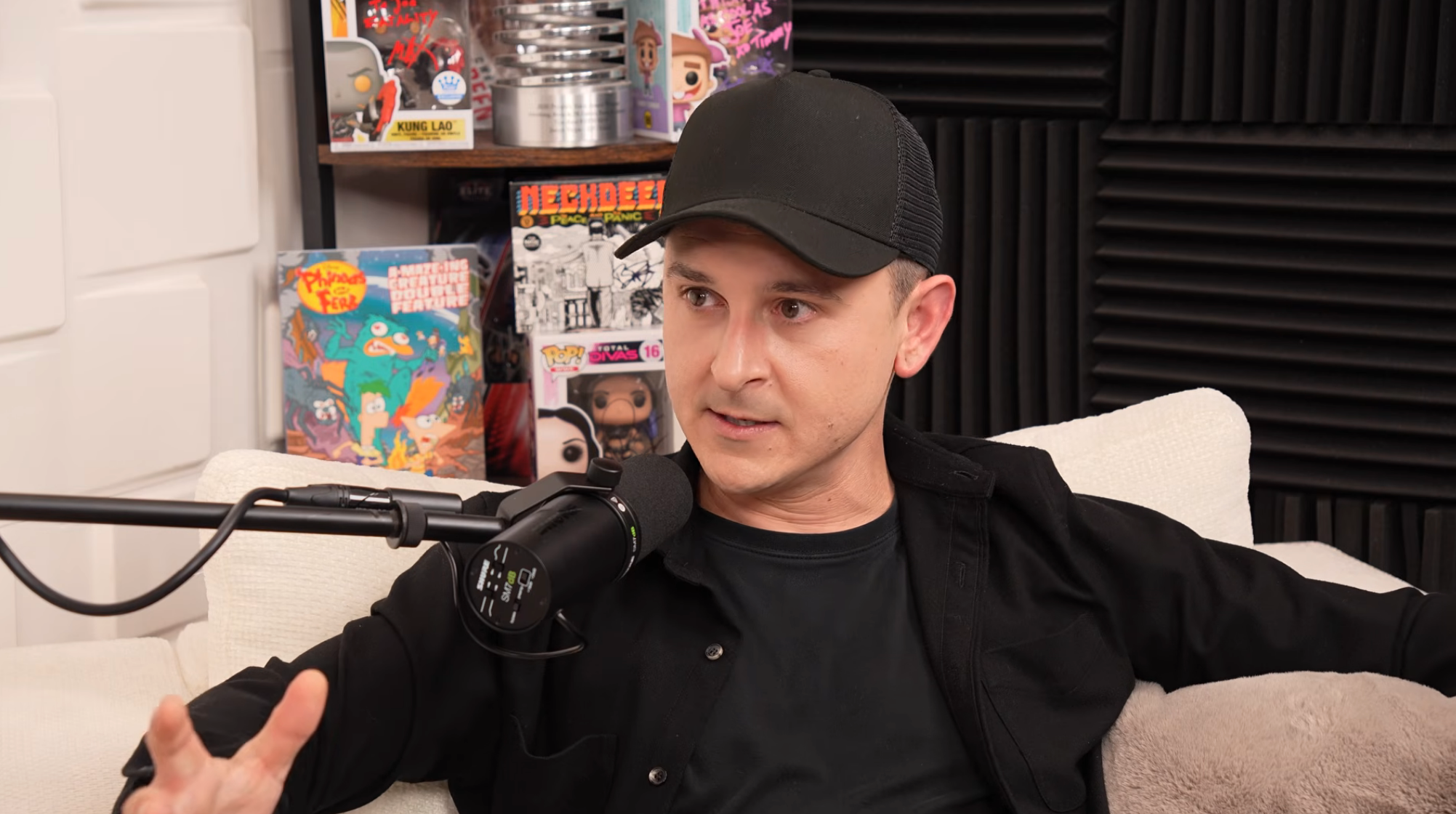 Mitchel speaking on a podcast