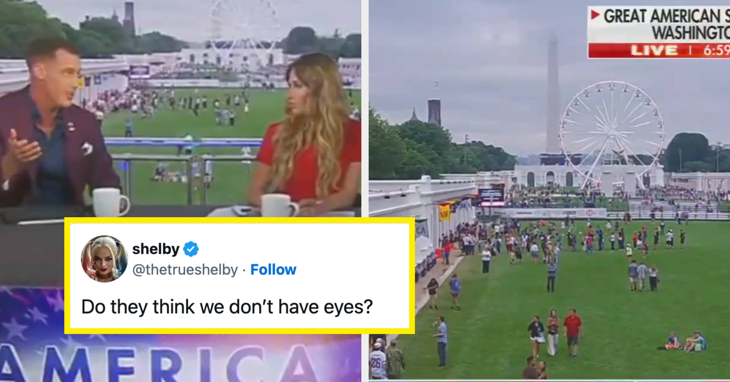 Fox News Tried To Make Trump's Great American State Fair Sound Popular, But Their Camera Pan Showing The Actual Crowd Size Is Sending Me