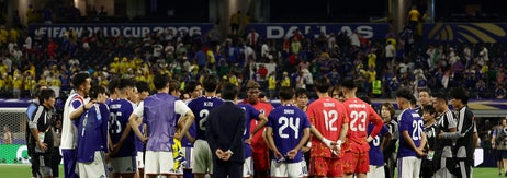 日本vsスウェーデン（＝2026年6月26日、ダラス・スタジアム）Aric Becker / AFP＝時事