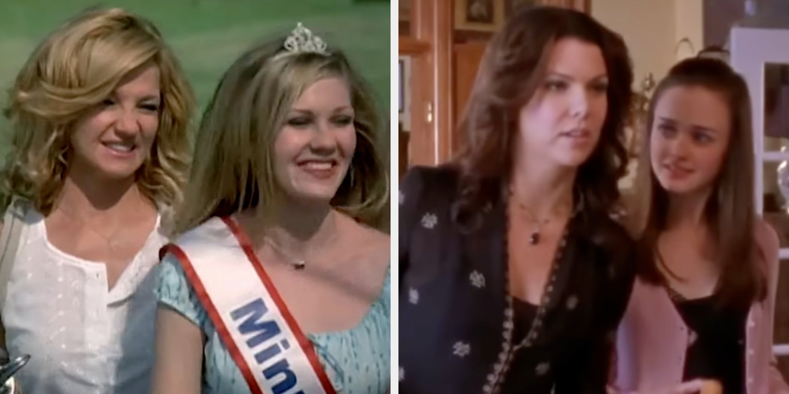 Side by broadside  scenes showing the mother/daughter characters successful  Drop Dead Gorgeous and Gilmore Girls