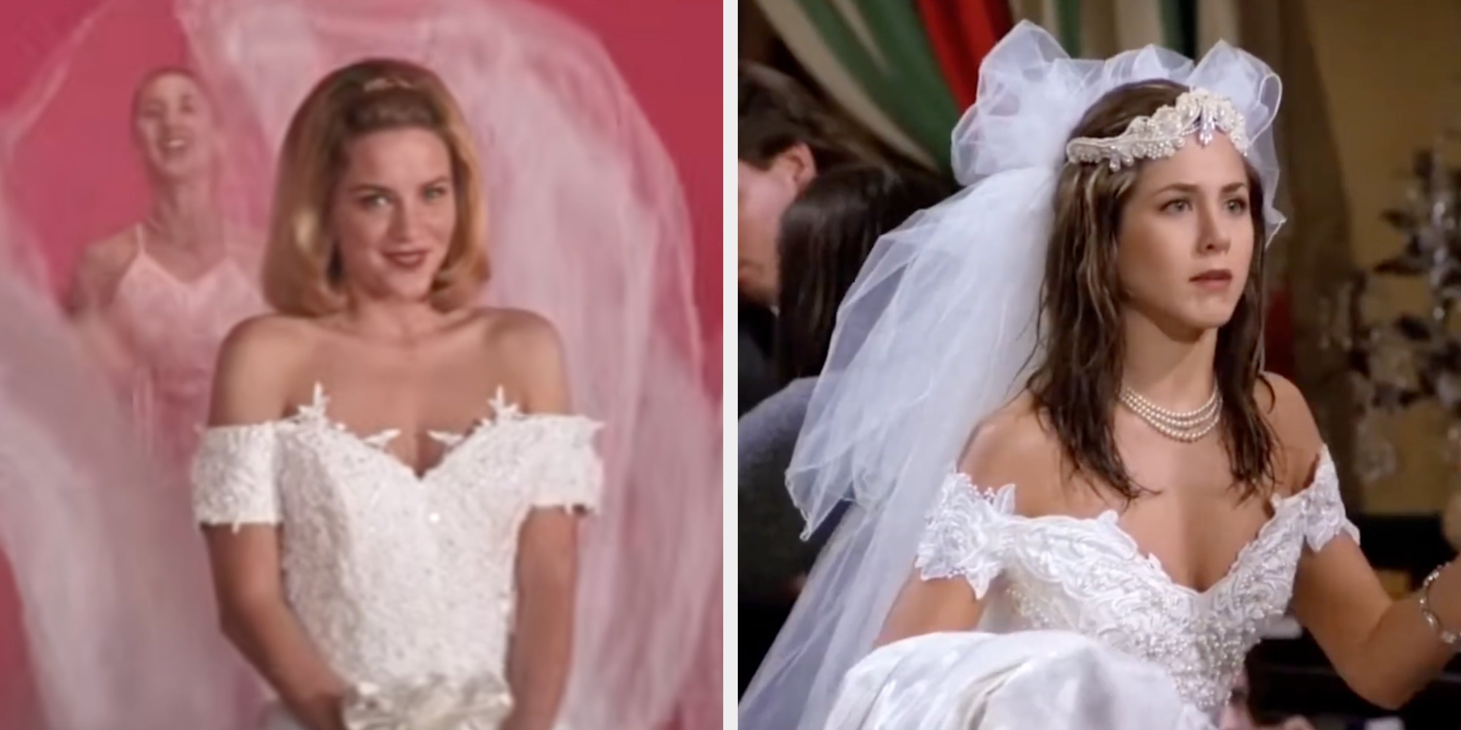 Scenes from My Beset Friends Wedding and Friends showing actors wearing the aforesaid  wedding dress