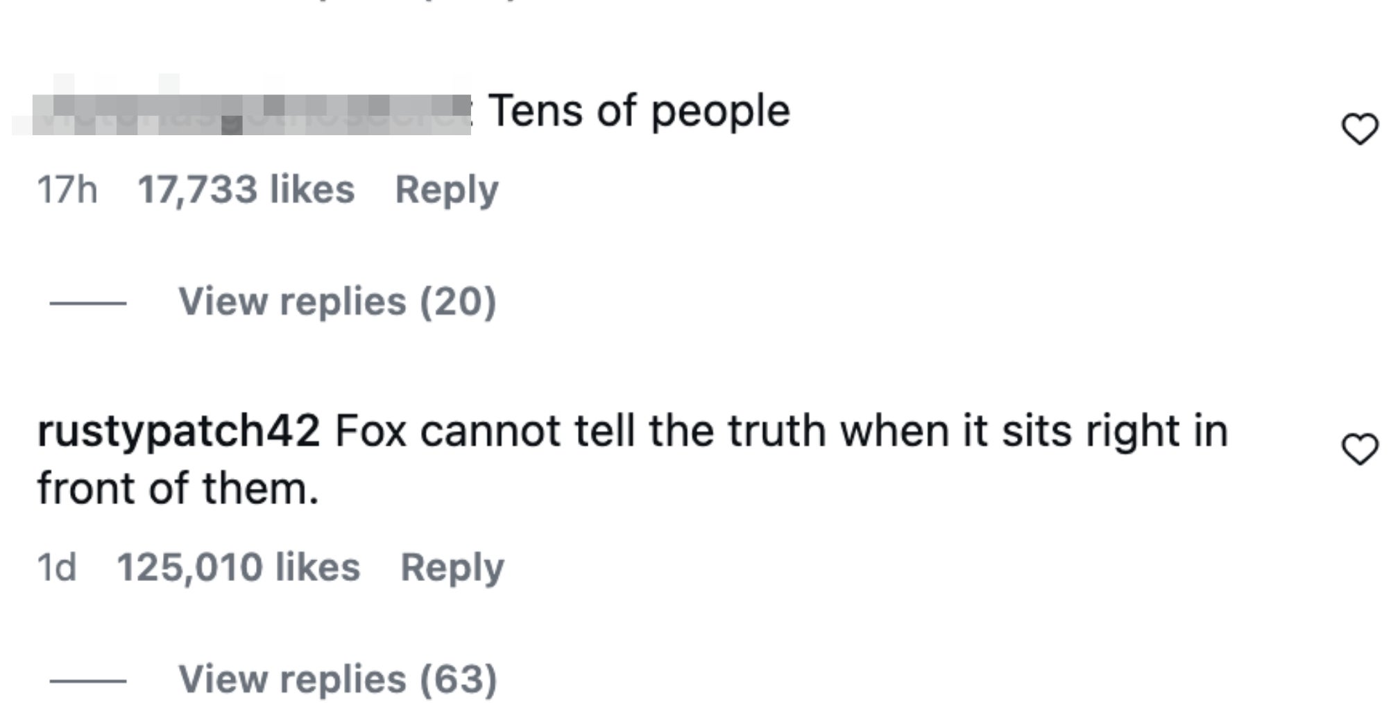 Social media comments questioning a photo’s depiction of radical   oregon  objects and criticizing a quality    outlet's truthfulness and popularity