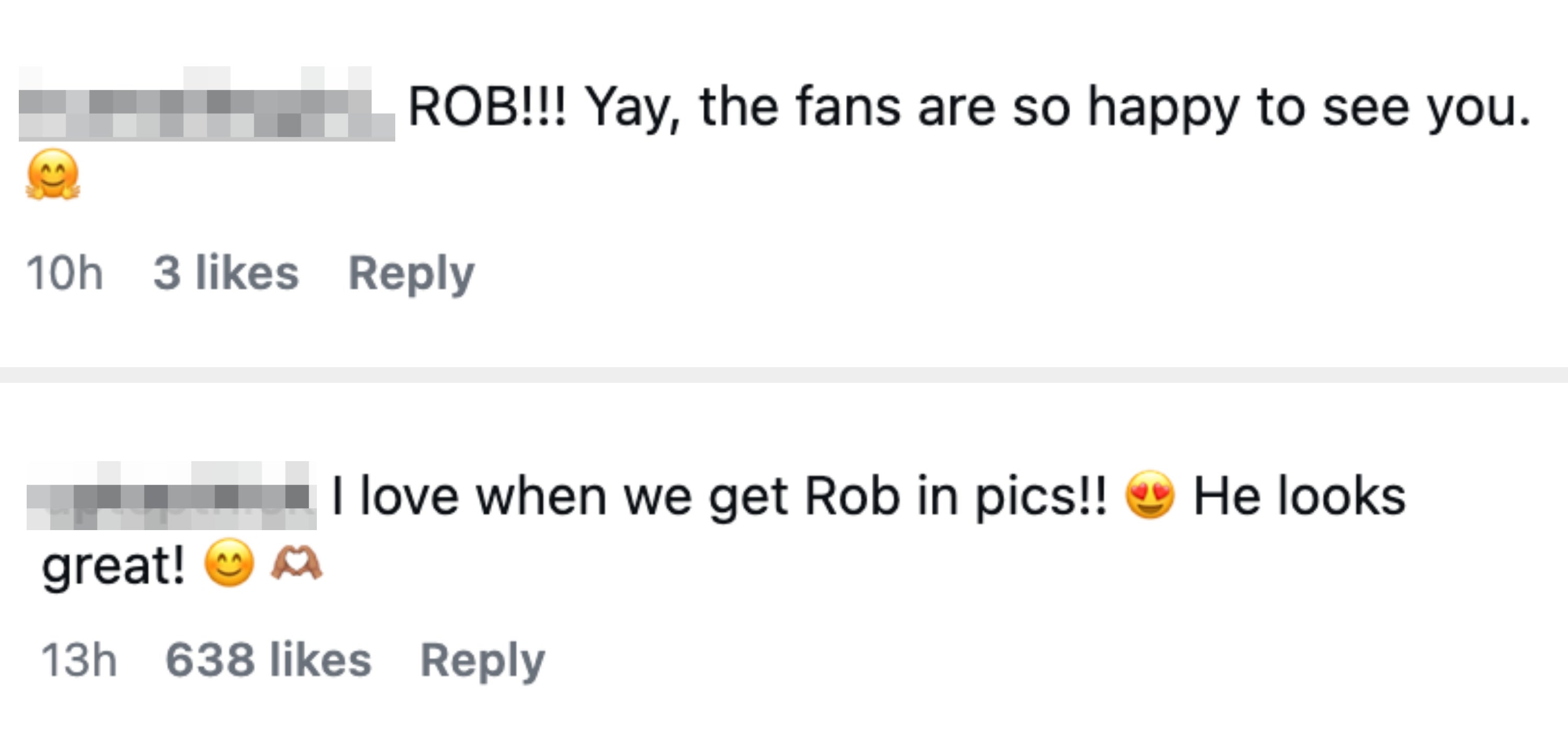 Comments expressing excitement and admiration for Rob, noting helium  looks great