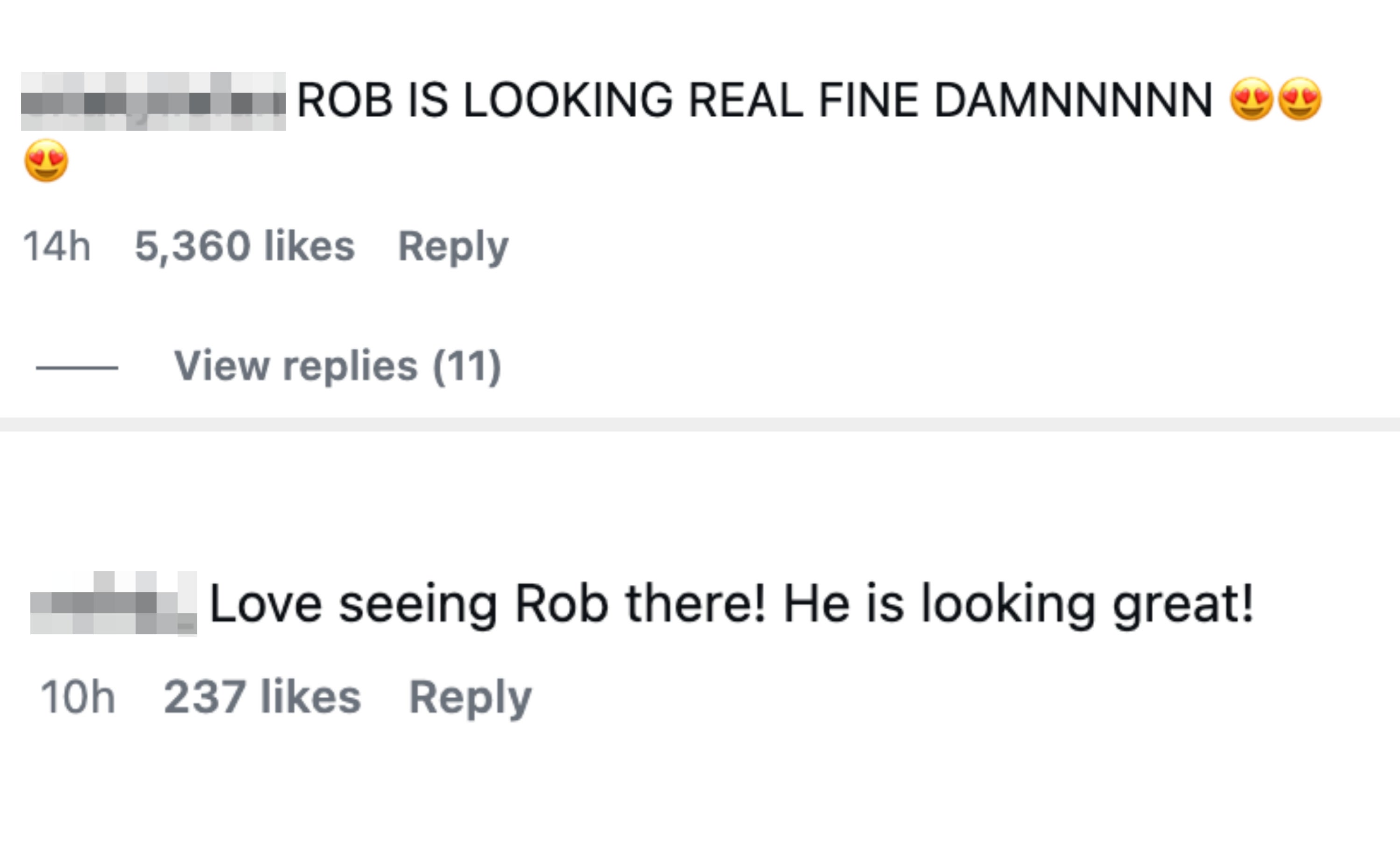 Two societal  media comments praising Rob's quality  and expressing admiration for however  large  helium  looks