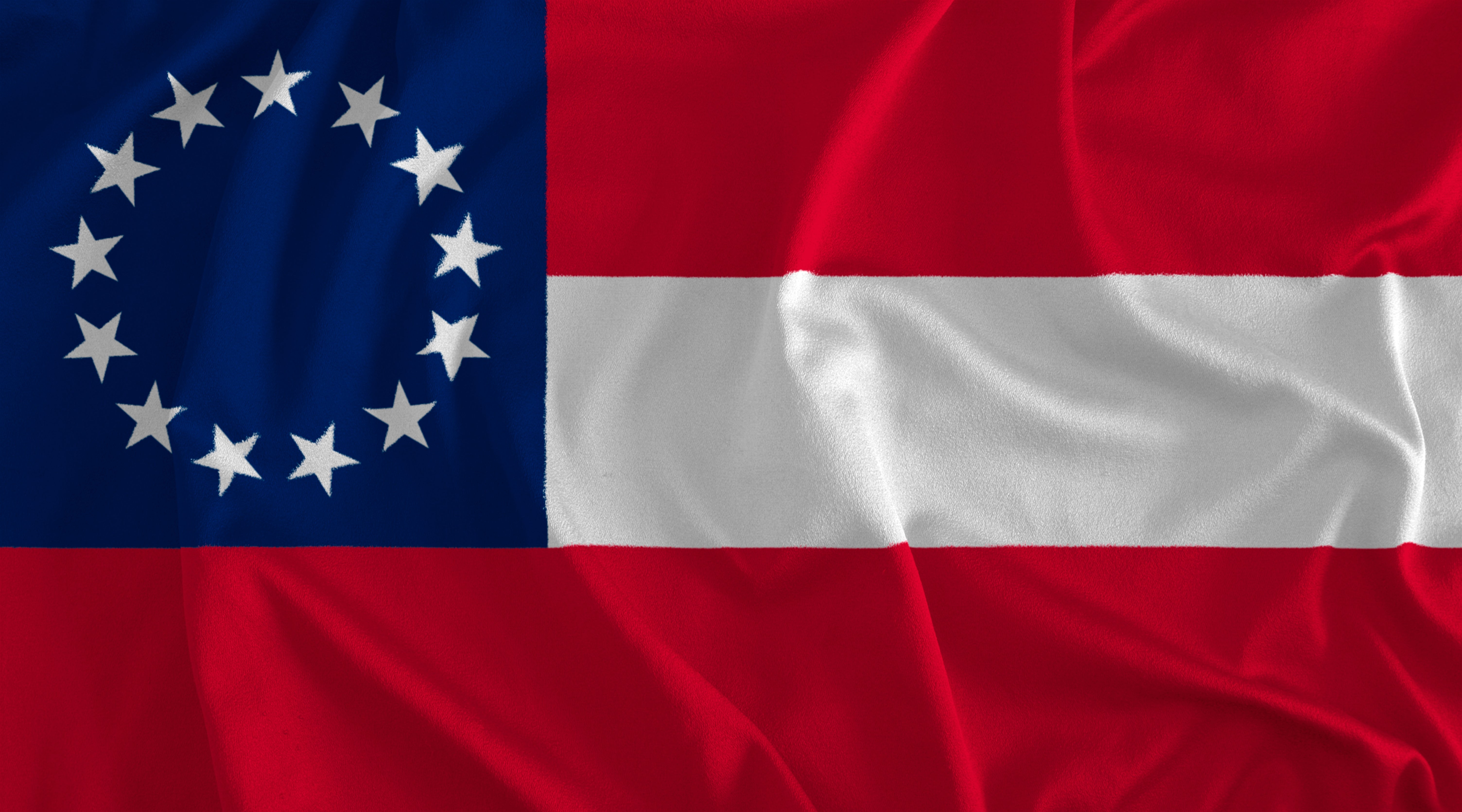 Flag with a bluish quadrate and achromatic stars connected reddish and achromatic stripes, related to humanities context